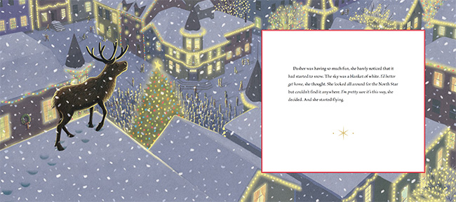 Dasher
on rooftop and Christmas time